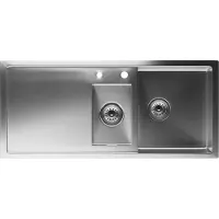 Klarstein Roestvrijstalen wasbak 100x45 cm voor de keuken, incl. overloop & zeef - perfecte maat & materiaal voor je keukenbehoeften - ideaal voor de kraan in je keuken