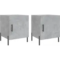 vidaXL Nachtkastjes 2 st 40x40x50 cm bewerkt hout betongrijs