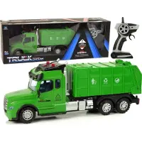 Lean Toys Op afstand bestuurbare vuilniswagenpiloot 2,4 g licht klinkt groen
