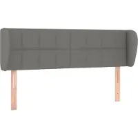 vidaXL Hoofdbord met randen 147x23x78/88 cm stof donkergrijs