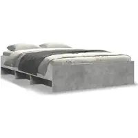 vidaXL Bedframe bewerkt hout betongrijs 120x190 cm