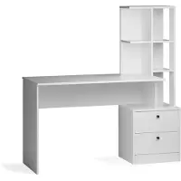 Vicco Denton Eettafel – 136 x 55 cm met 2 laden Wit