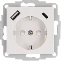 Shada wandcontactdoos RA met USB-voeding A en C Wit