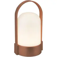 Briloner Asa - Oplaadbare Tafellamp - snoerloze lamp - dimbaar - kampeerlamp - tentlamp - 50 Lm - voor binnen en buiten - 9 x 8 x 15,5 cm - bruin metallic