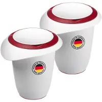 Westmark 2x mengkom met tweedelig deksel, 1 l, met schenktuit, kunststof, wit/rood, 315122E3