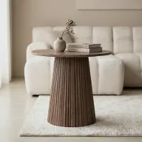 Giga Meubel Bijzettafel Salvador Walnoot Rond 50cm
