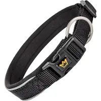 Rudelkönig Hondenhalsband Paola – Verstelbaar nylon halsband hond met neopreen en reflectie