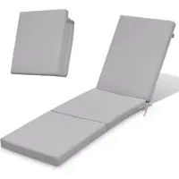Ferocity - Tuinligkussen - Opvouwbaar - Afneembare hoes - Hoekbanden en verstelbare band - Waterafstotend - 192 x 58 x 4 cm - Polyester - Grijs