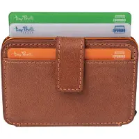 Tony Perotti Furbo EVO RFID leren Pasjeshouder met bankbiljetvak - Donkerbruin/Oranje