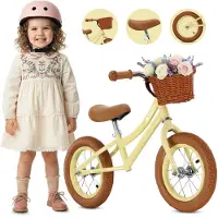 INNE Loopfiets voor Kinderen Classic - 2 jaar, max. 30 kg, Loopfietsen, stalen frame, gekleurde luchtbanden, verstelbaar zadel - Geel