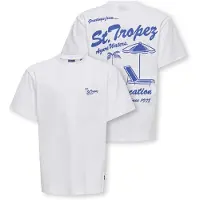 Only & Sons JUNIOR T-shirt met backprint wit Jongens Katoen Ronde hals - maat 146/152