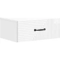vidaXL Muurbevestigde Nachttafel Hoogglans Wit 49 x 34,5 x 20 cm