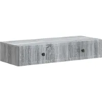 vidaXL Wandgemonteerde Zijtafel Grijs sonoma 87,5 x 34,5 x 17 cm