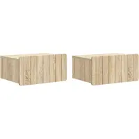 vidaXL Muurbevestigde Nachttafel 2 st Sonoma Eiken 49 x 34,5 x 24 cm