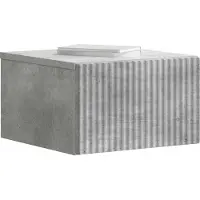 vidaXL Muurbevestigde Nachttafel met lade Betongrijs 33 x 34,5 x 20 cm