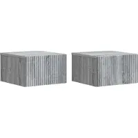 vidaXL Muurbevestigde Nachttafel 2 pcs Grijs sonoma 33 x 34,5 x 20 cm