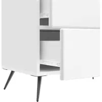 vidaXL Nachtkastje Hoogglans Wit 62 x 34,5 x 47,5 cm Bewerkt hout
