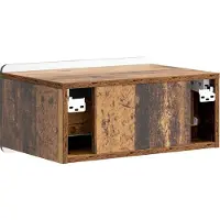 vidaXL Muurbevestigde Nachttafel 2 st Oud hout 49 x 34,5 x 24 cm