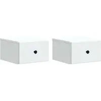 vidaXL Muurbevestigde Nachttafel met lade 2 pcs Wit 34,5 x 33 x 20 cm