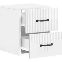 vidaXL Muurbevestigde Nachttafel 2 st Hoogglans Wit 34,5 x 33 x 40 cm