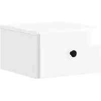vidaXL Muurbevestigde Nachttafel Hoogglans Wit 34,5 x 33 x 20 cm