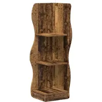 vidaXL Hoekplank met plank Oud hout 34 x 33 x 102 cm Bewerkt hout