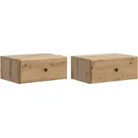 vidaXL Muurbevestigde Nachttafel 2 st Artisanaal eiken