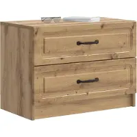 vidaXL Nachtkastje Artisanaal eiken 62 x 34,5 x 44,5 cm Bewerkt hout