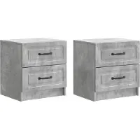 vidaXL Nachtkastje 2 pcs Betongrijs 43 x 34,5 x 44,5 cm Bewerkt hout