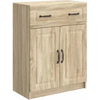 vidaXL Dressoir met lade Sonoma Eiken 66 x 34,5 x 87 cm Bewerkt hout