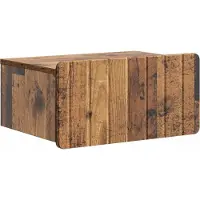 vidaXL Muurbevestigde Nachttafel met lade Oud hout 49 x 34,5 x 24 cm