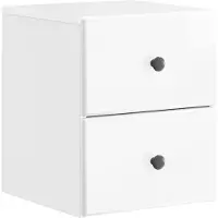 vidaXL Muurbevestigde Nachttafel Hoogglans Wit 34,5 x 33 x 40 cm