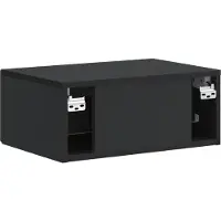 vidaXL Muurbevestigde Nachttafel 2 pcs Zwart 49 x 34,5 x 20 cm