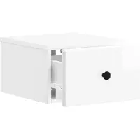 vidaXL Muurbevestigde Nachttafel Hoogglans Wit 34,5 x 33 x 20 cm