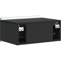 vidaXL Muurbevestigde Nachttafel 2 st Zwart 49 x 34,5 x 24 cm