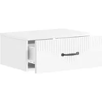 vidaXL Muurbevestigde Nachttafel Hoogglans Wit 49 x 34,5 x 20 cm
