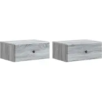 vidaXL Muurbevestigde Nachttafel 2 st Grijs sonoma 49 x 34,5 x 20 cm