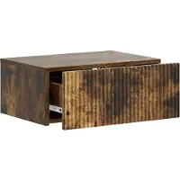 vidaXL Muurbevestigde Nachttafel Gerookt eiken 49 x 34,5 x 20 cm