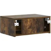 vidaXL Muurbevestigde Nachttafel 2 st Gerookt eiken 49 x 34,5 x 20 cm