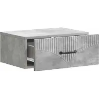 vidaXL Muurbevestigde Nachttafel met lade Betongrijs 49 x 34,5 x 20 cm