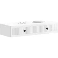 vidaXL Wandgemonteerde Zijtafel Hoogglans Wit 87,5 x 34,5 x 17 cm