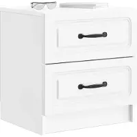 vidaXL Nachtkastje Hoogglans Wit 43 x 34,5 x 44,5 cm Bewerkt hout
