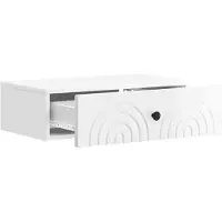 vidaXL Wandgemonteerde Zijtafel Hoogglans Wit 59 x 34,5 x 17 cm