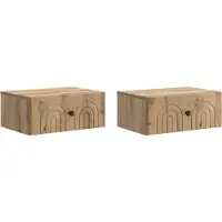 vidaXL Muurbevestigde Nachttafel 2 st Artisanaal eiken