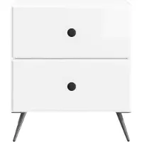 vidaXL Nachtkastje met lade 2 pcs Hoogglans Wit 43 x 34,5 x 47,5 cm