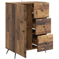 vidaXL Dressoir Oud hout 66 x 34,5 x 90 cm Bewerkt hout