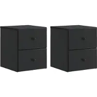 vidaXL Muurbevestigde Nachttafel 2 pcs Zwart 34,5 x 33 x 40 cm