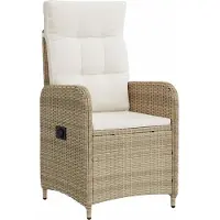 vidaXL Buiten Eettafel Set 7 st Beige en Crème Wit poly rattan