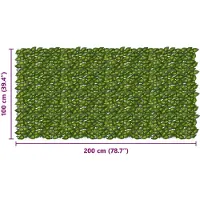 vidaXL Balkonscherm met bladeren Groen en Geel 200 x 100 cm