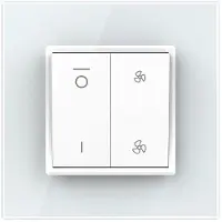 Livolo Witte glazen 3-standenschakelaar ventilatie |